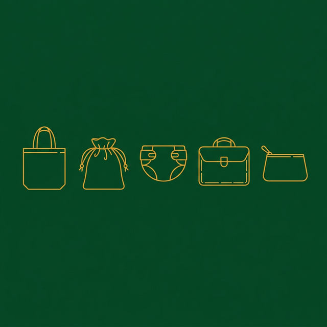Upcycled products — tote bags, pouches, diapers, bags